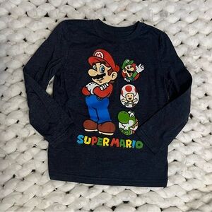 Jumping Beans Kids Long Sleeve Shirt - Navy with Super Mario Design